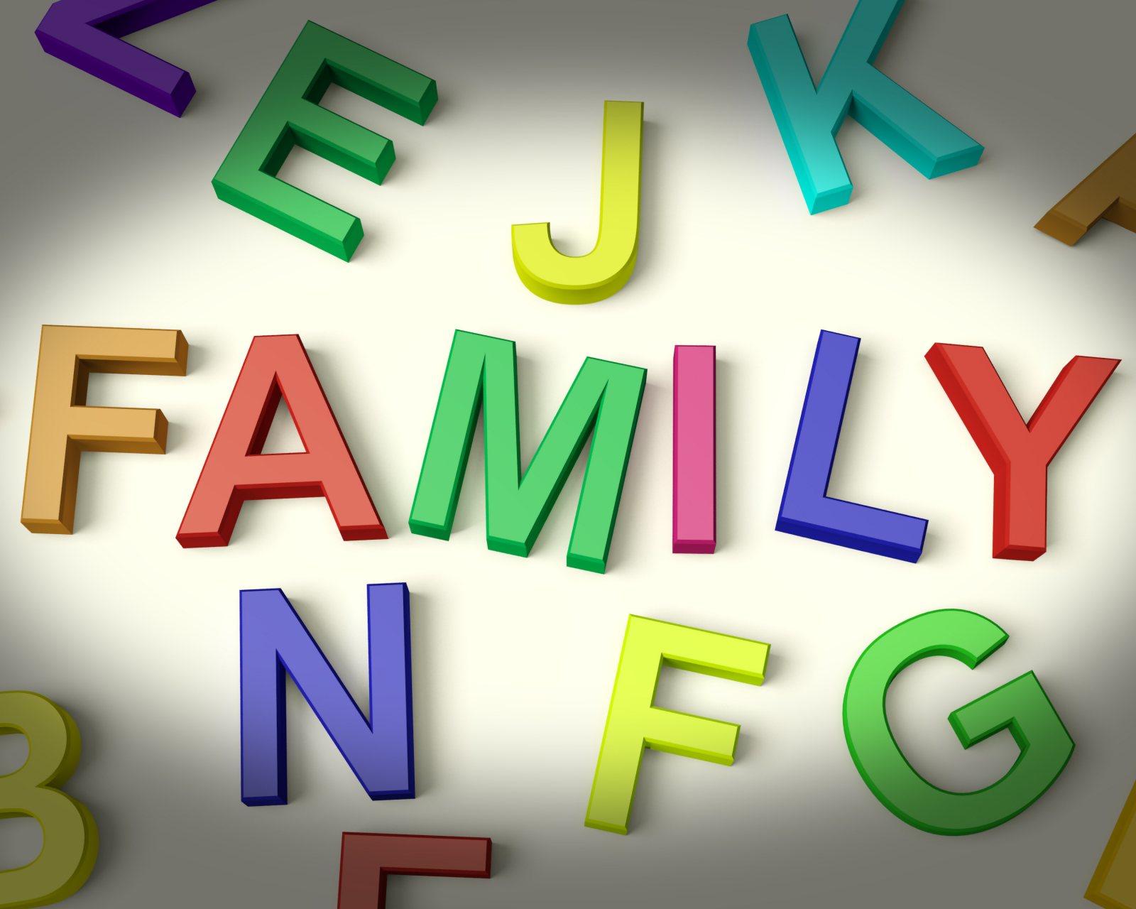 Family Written In Plastic Kids Letters