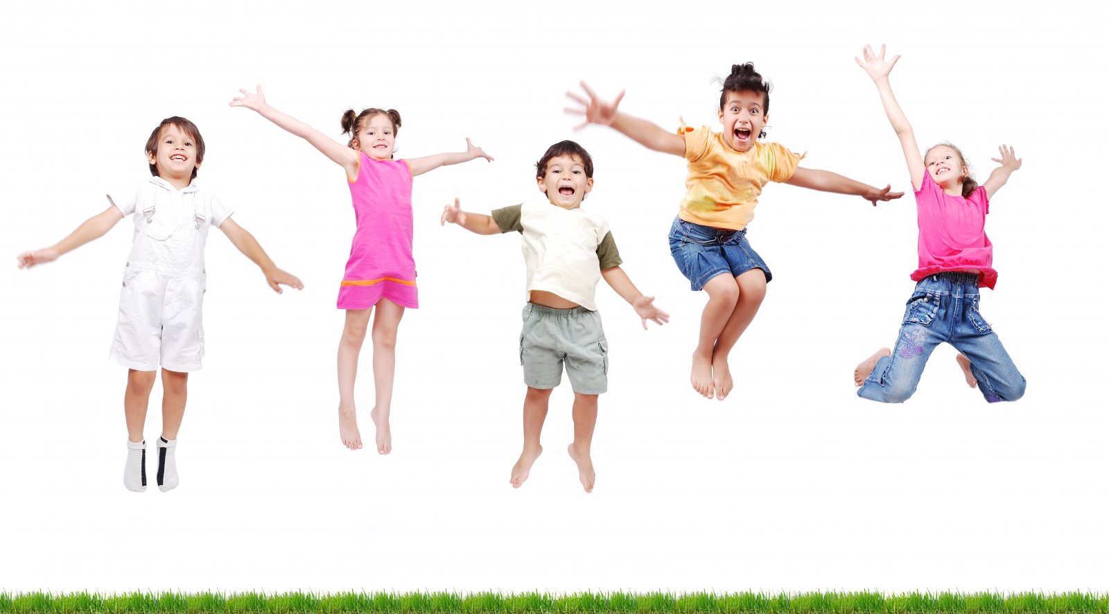happy kids , jumping